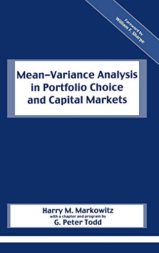 Book cover: “Mean-Variance Analysis” by Harry M. Markowitz, blue background.