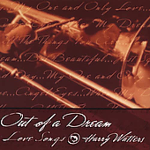 Album cover featuring a trombone over a background of handwritten song titles in brown.