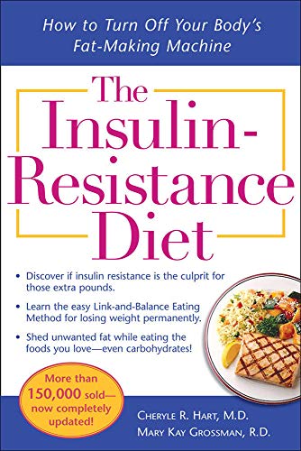 Book cover: "The Insulin-Resistance Diet" with food image and author names.