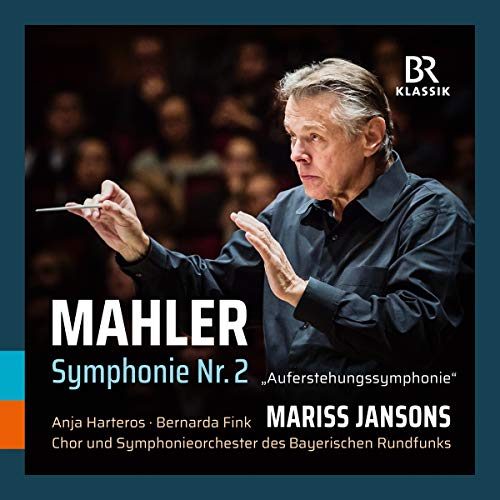 CD cover featuring conductor Mariss Jansons and text “Mahler, Symphonie Nr. 2”.
