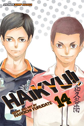 Manga cover featuring two male volleyball players with the title Haikyu!! volume 14.