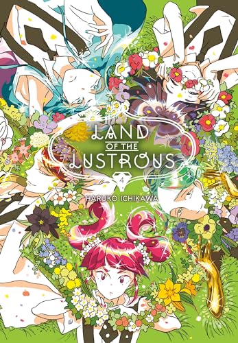 Cover of “Land of the Lustrous 4” manga, featuring diverse, colorful characters.