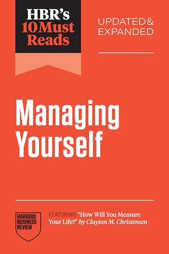 Orange book cover with white text: "Managing Yourself", Harvard Business Review.