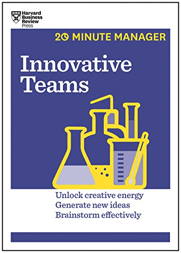 Book cover: "Innovative Teams" with blue background and lab equipment illustration.