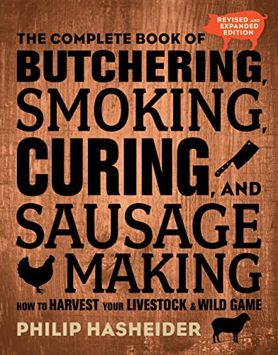 Book cover with bold text about butchering, smoking, and sausage making.