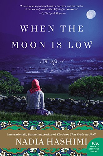 Book cover: woman overlooking a town under a full moon.
