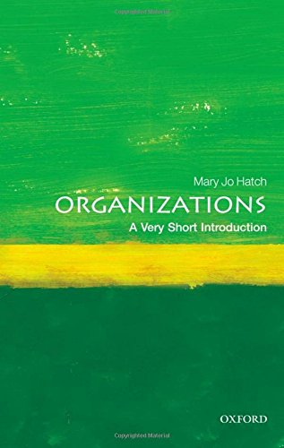 Green and yellow book cover titled "Organizations" by Mary Jo Hatch.