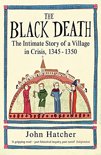 Book cover featuring medieval-style illustrations of villagers and a church with historical text.