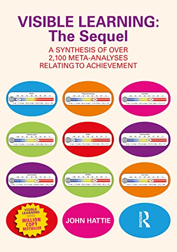 Book cover titled Visible Learning: The Sequel featuring colorful data charts by John Hattie.