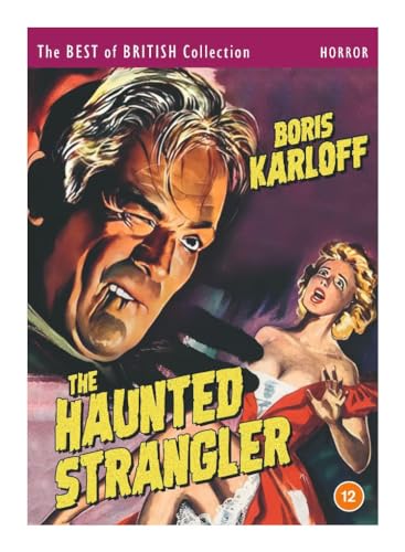 DVD cover for "The Haunted Strangler" featuring Boris Karloff and a screaming woman.