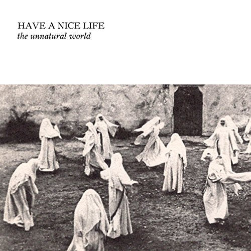 Black and white album cover depicting figures in robes outdoors.