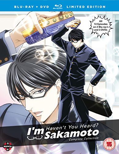 "Anime Blu-ray cover featuring a man holding a briefcase and a school bag."