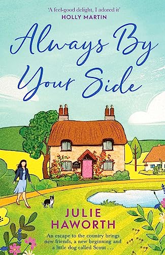 Book cover depicting a thatched cottage, woman, and dog in a rural landscape.