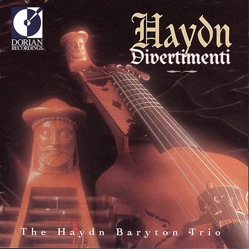 CD cover: Haydn Divertimenti, featuring a baryton instrument and bust.