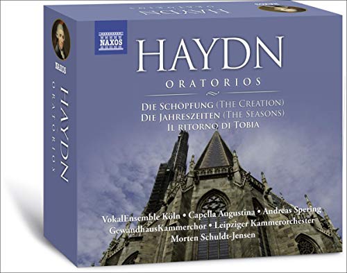 Haydn oratorios CD box set with a gothic cathedral image.