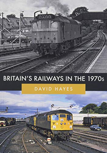 Book cover: Diesel locomotive on British railway tracks, 1970s.