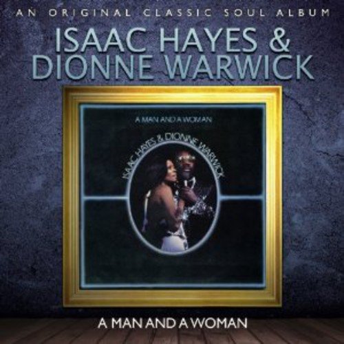 "Album cover featuring a gold-framed image of Isaac Hayes and Dionne Warwick."