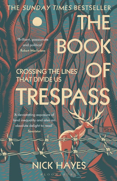 Book cover: red and white text over forest and barbed wire imagery.