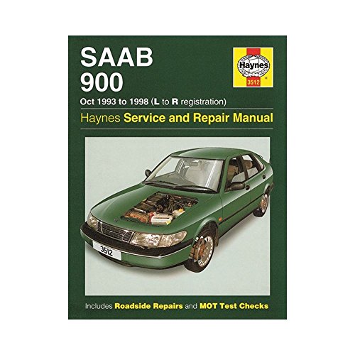 Haynes repair manual cover for a green Saab 900, 1993 to 1998.
