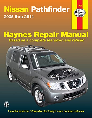 Haynes repair manual cover for Nissan Pathfinder (2005-2014) with vehicle image.