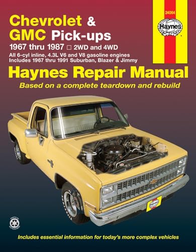 Haynes repair manual cover featuring a yellow Chevrolet pickup truck.