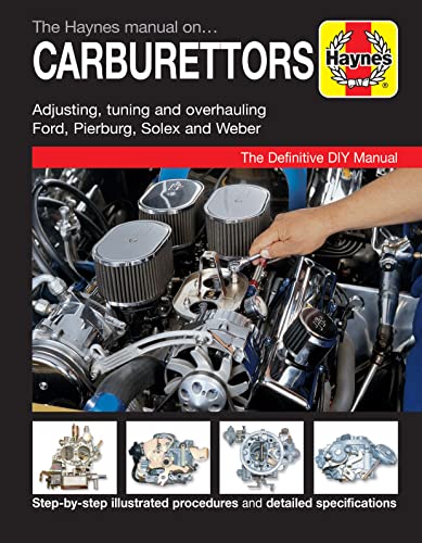 Haynes manual cover showing a car engine with multiple carburetors.