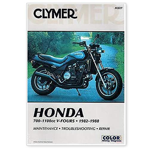 Clymer repair manual cover featuring a silver Honda V-Four motorcycle.