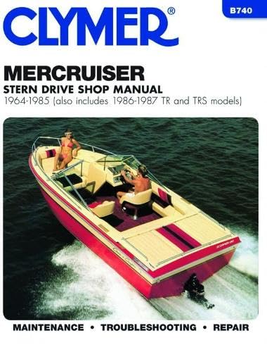 Clymer Mercruiser stern drive shop manual cover with boat image.