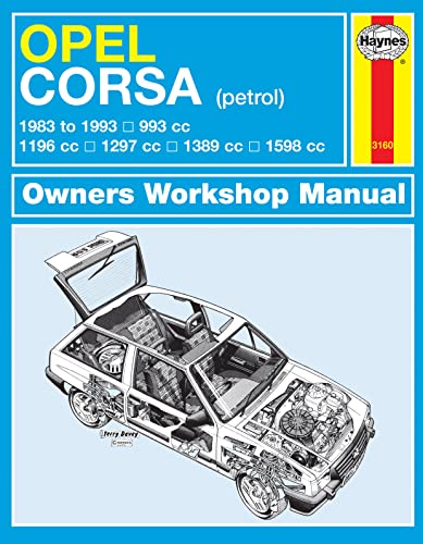 Haynes repair manual cover for Opel Corsa 93-97, cutaway car illustration.