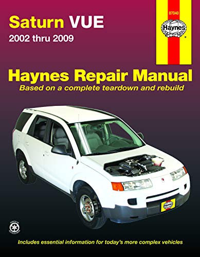 White Saturn Vue car on cover of a Haynes repair manual.