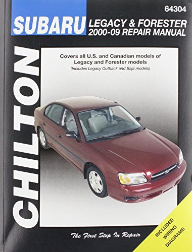 Chilton repair manual cover for Subaru Legacy and Forester 2000-2009.
