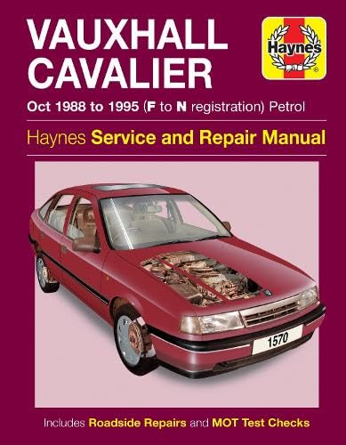 Haynes repair manual cover featuring a red Vauxhall Cavalier car.