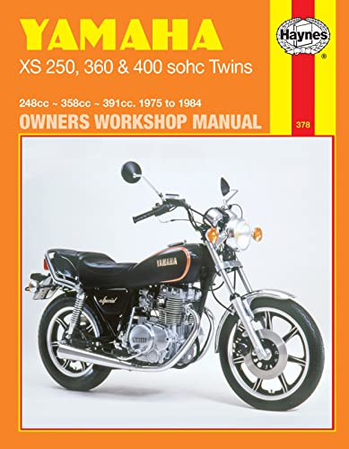 Haynes manual cover featuring a silver and black Yamaha XS250 motorcycle.