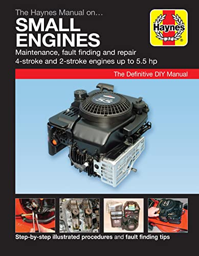 Haynes manual cover showing a small engine and repair details.