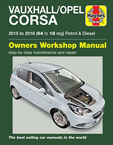Haynes repair manual cover for Vauxhall/Opel Corsa (2015-2018) with car image.