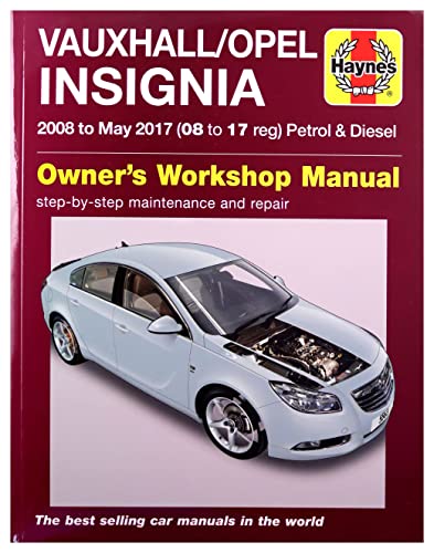 Haynes repair manual cover for Vauxhall/Opel Insignia car, 2008-2017.
