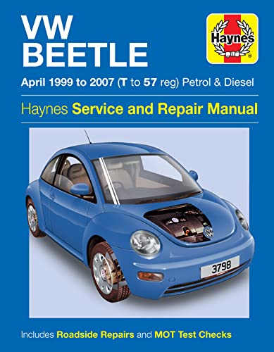 Haynes repair manual cover featuring a blue VW Beetle, 1999-2007.