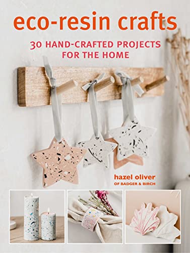 Book cover showing terrazzo-style star ornaments, candles, napkin rings, and leaf-shaped resin crafts.