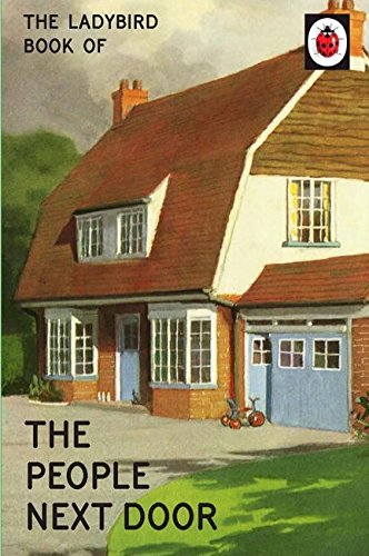 Book cover featuring a watercolor illustration of a suburban house with a red roof.