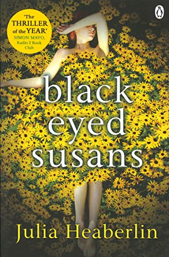 Book cover with a woman amidst a field of yellow black-eyed susan flowers.