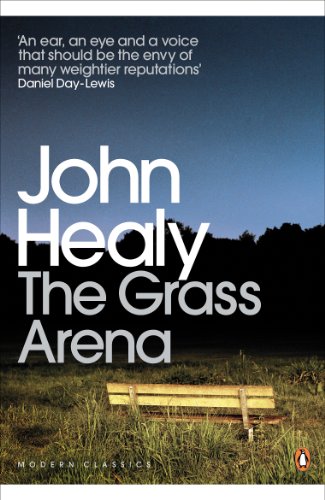 Book cover: "The Grass Arena" autobiography by John Healy, with a bench.