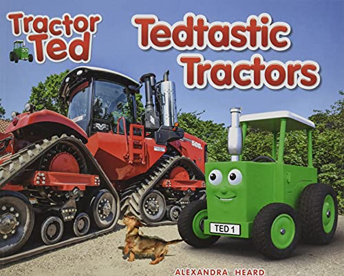 Colorful toy tractors with wheels and details, possibly with Ted character figurine included.