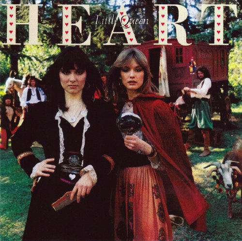 Album cover for Heart’s “Little Queen” featuring two women and a pastoral scene.