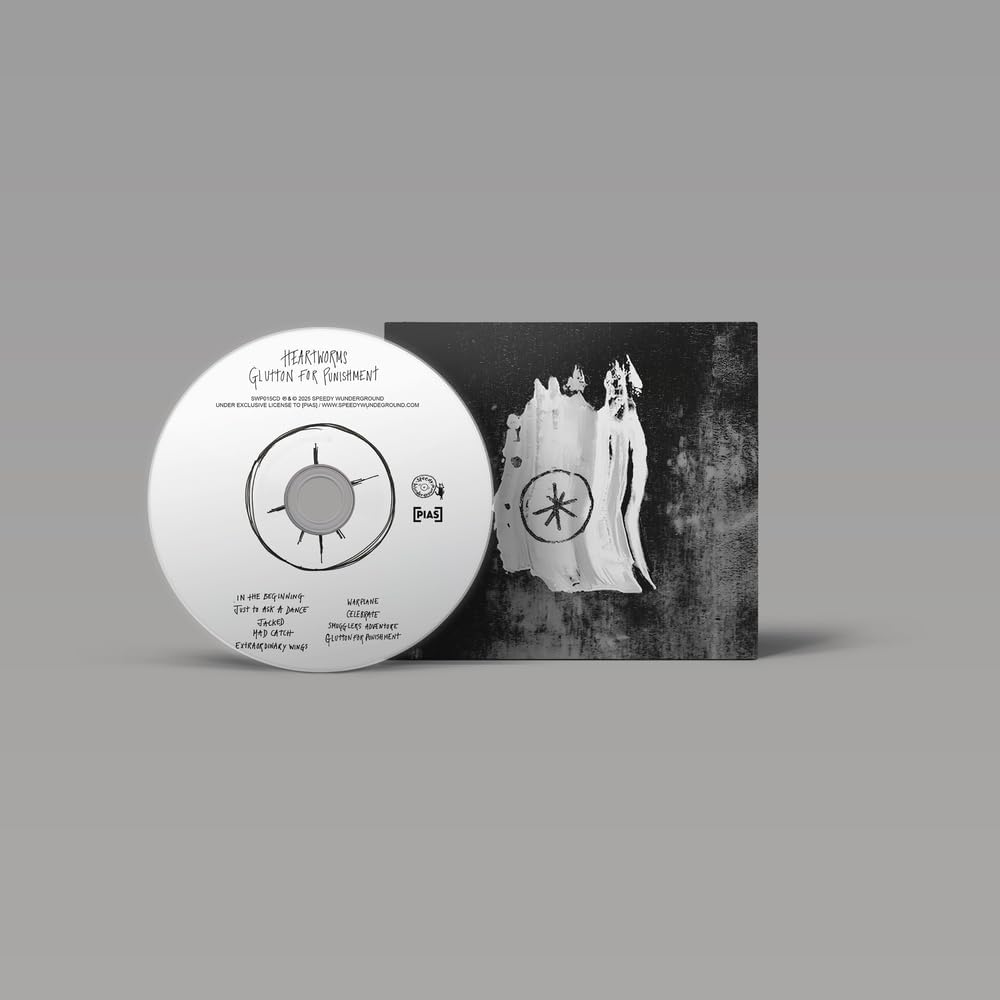 CD with abstract white and black design, titled "Glutton For Punishment".