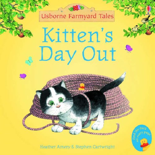 Cover of "Kitten's Day Out" children's book, featuring a black and white kitten.