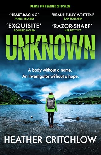 Book cover: “Unknown” with a lone figure by a lake and mountains.