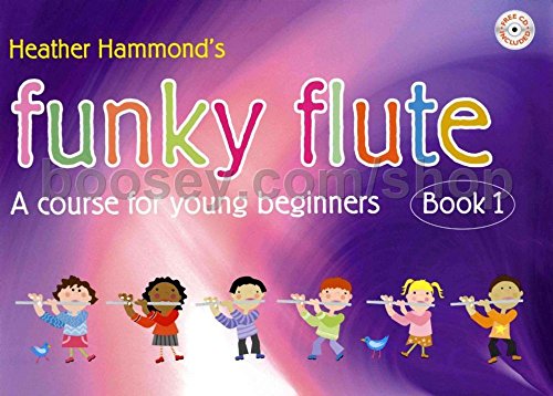 “Funky Flute” book cover with cartoon children playing flutes.