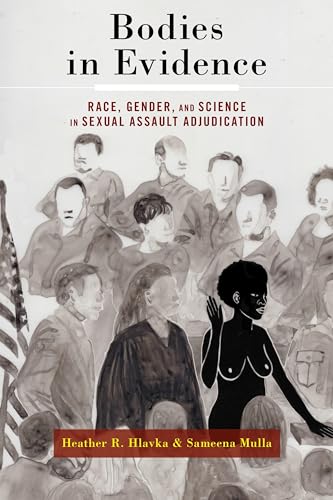 Book cover with watercolor-style illustration of figures and text: "Bodies in Evidence.