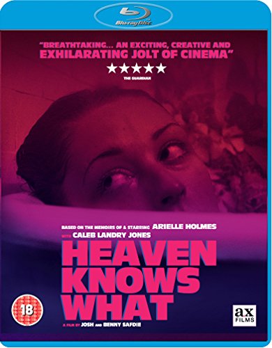 Blu-ray cover for “Heaven Knows What” featuring a woman’s face in pink.
