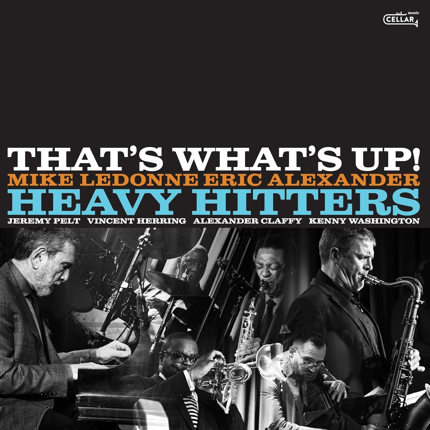 CD cover featuring jazz musicians with text "Heavy Hitters - That's What's Up!".
